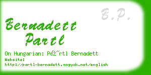 bernadett partl business card